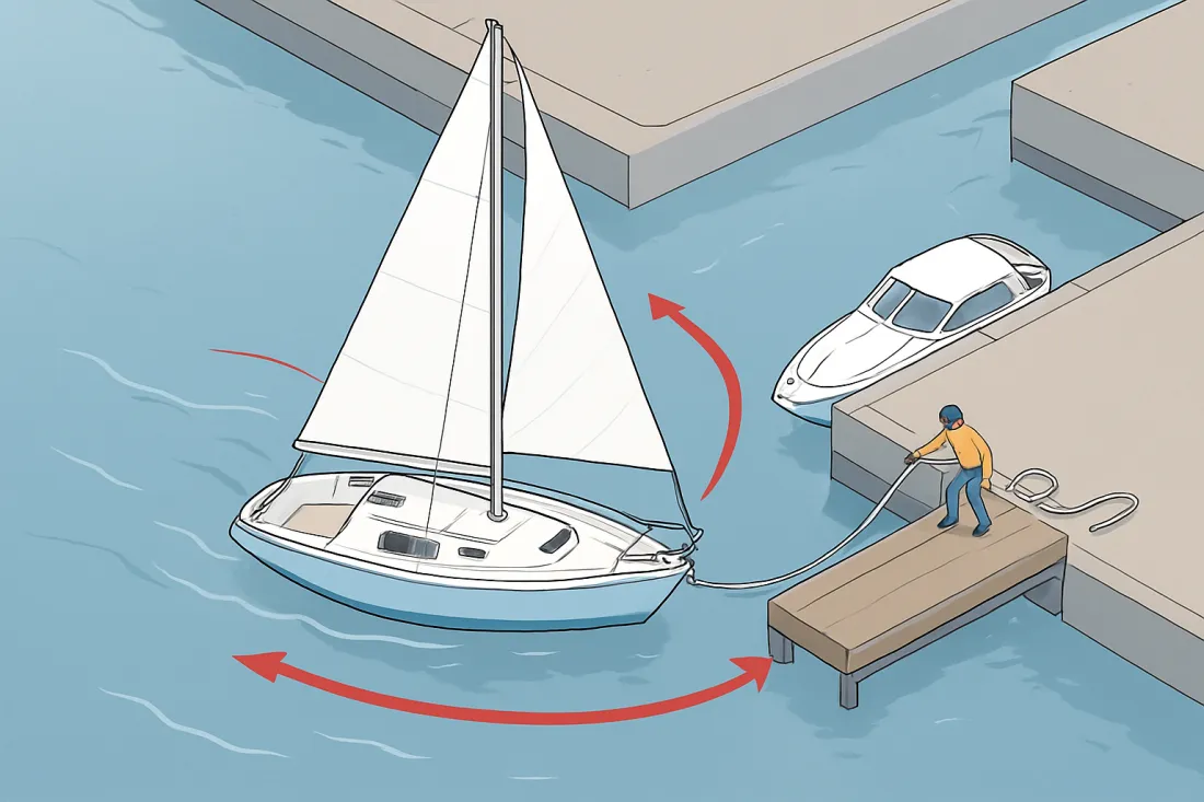 Hafenmanöver segelboot anlegen: Schaubild der wichtigsten Elemente