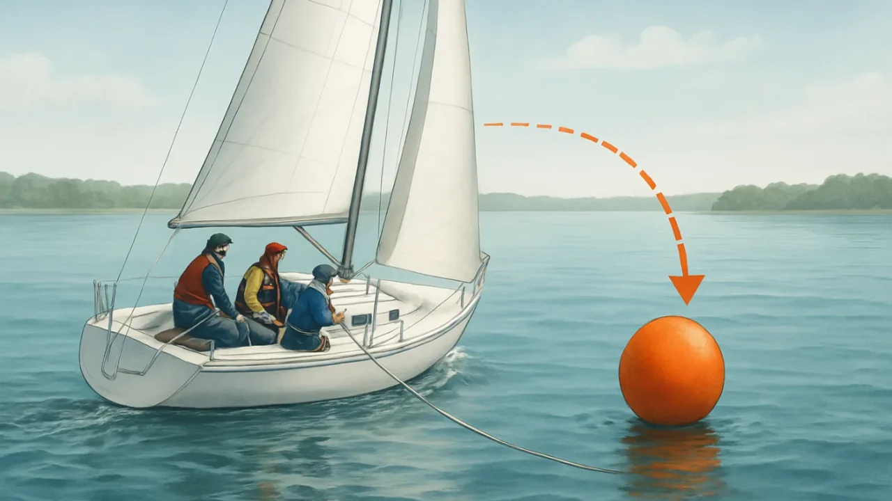 Bojenmanöver mit dem Segelboot üben: sicher an die Boje manövrieren