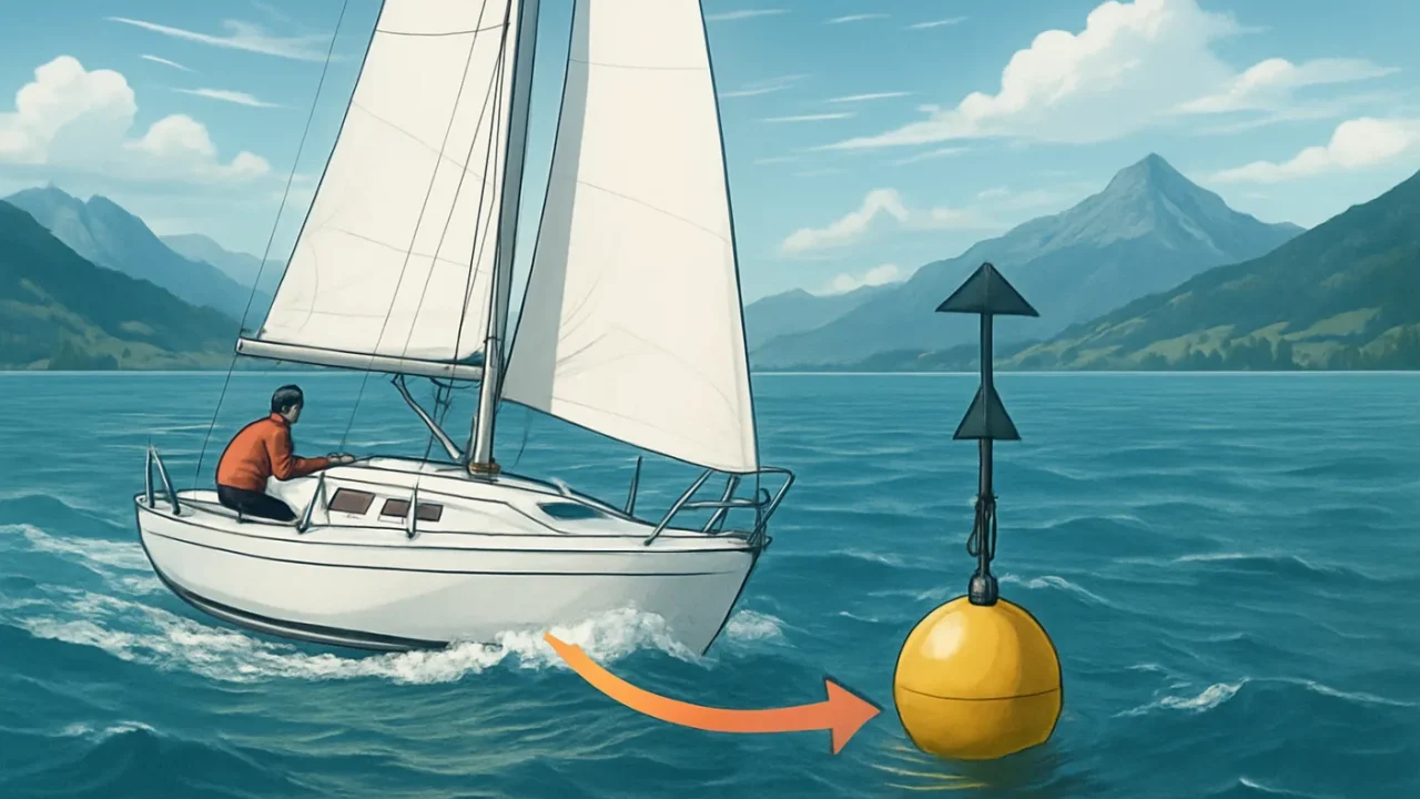 Anlegen an der Boje bei Wind mit dem Segelboot