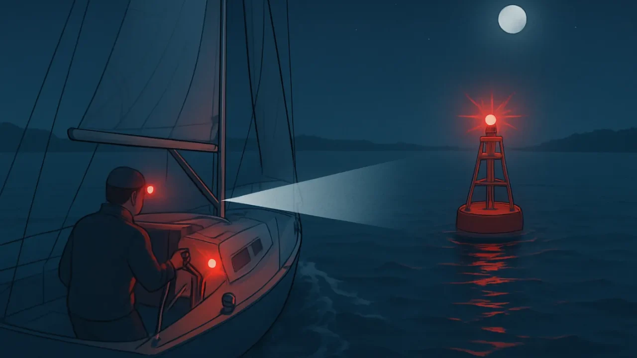 Licht und Sichtbarkeit beim Bojenmanöver in der Nacht