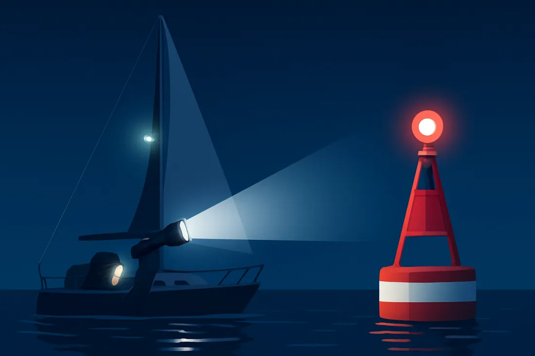 Lichtausrüstung bojenmanöver nacht: visueller Vergleich der Optionen