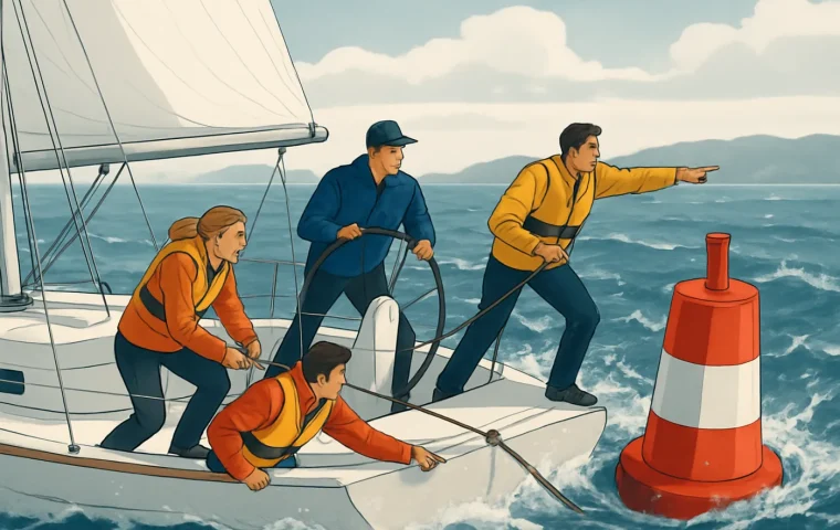 Crew Organisation an der Boje bei Welle: sicheres Manöver im Schwell